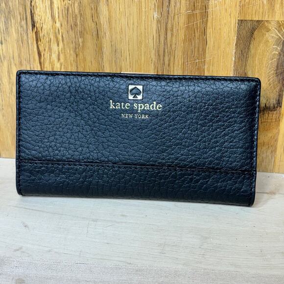 Kate Spade Staci Latge Bifold Black Leather Wallet - Picture 1 of 7